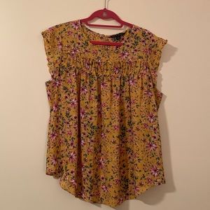 XL, Zac + Rachel yellow floral blouse